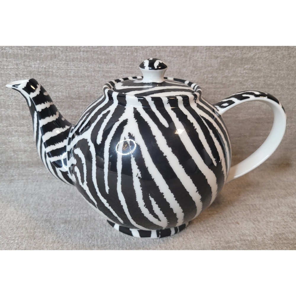 Paul Cardew 2000 Eqqus Grevy's Zebra Stripe Pattern Collectible Teapot EUC - Picture 2 of 12